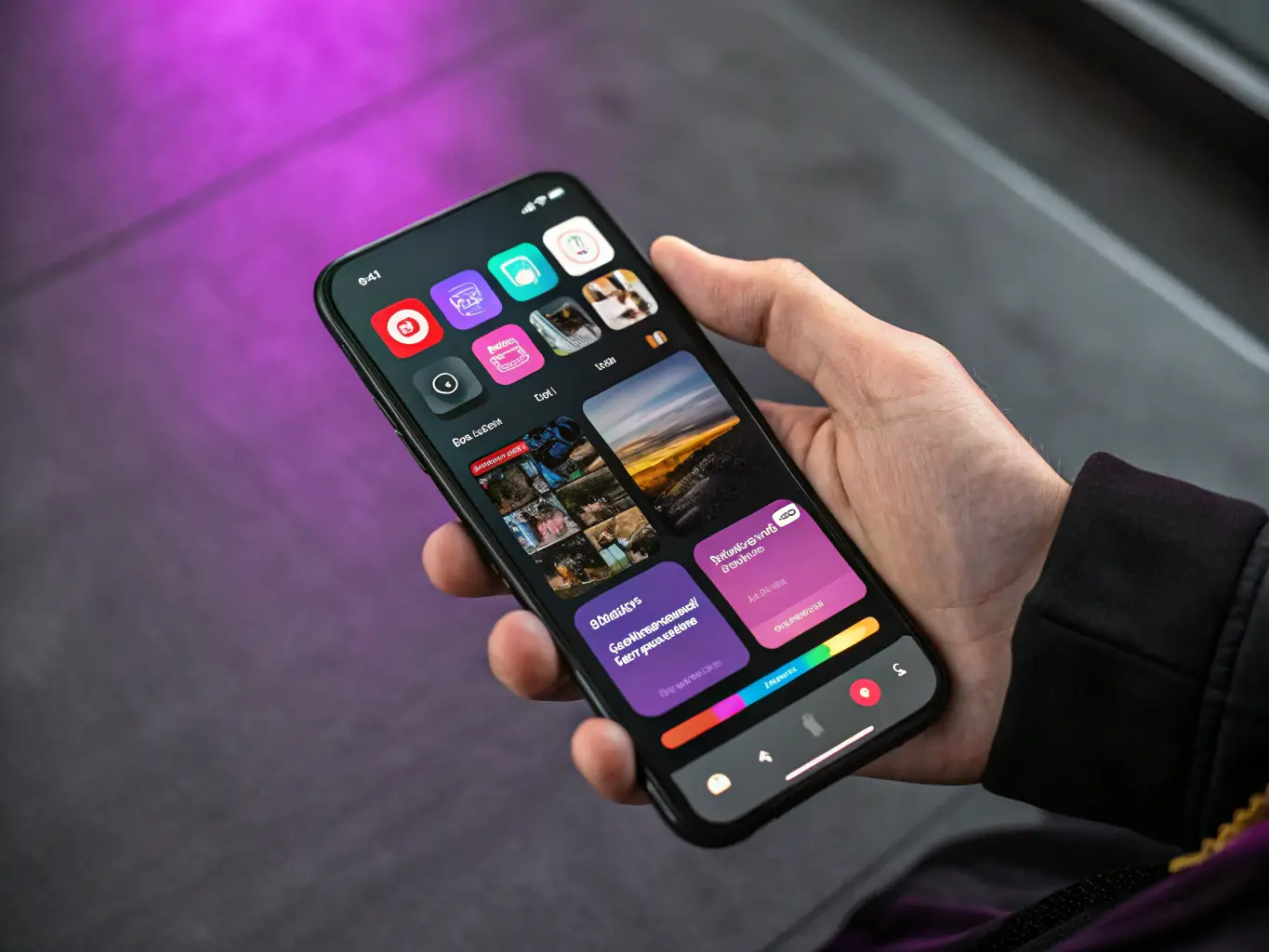 A sleek mobile app interface showcasing user engagement features, designed for a tech blog audience.