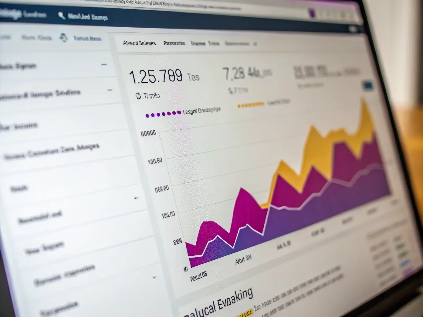 A graph showing rising website traffic alongside a search engine results page, representing Search Engine Optimization (SEO).